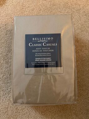 Bellisimo Classic Casuals Queen Fitted Sheet - Light Taupe - Brand New